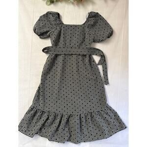 Women’s F&F Black Plaid Maxi Summer Dress Sz 14